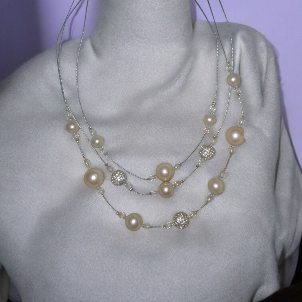 Elegant Pink Pearl and Silver Necklace
